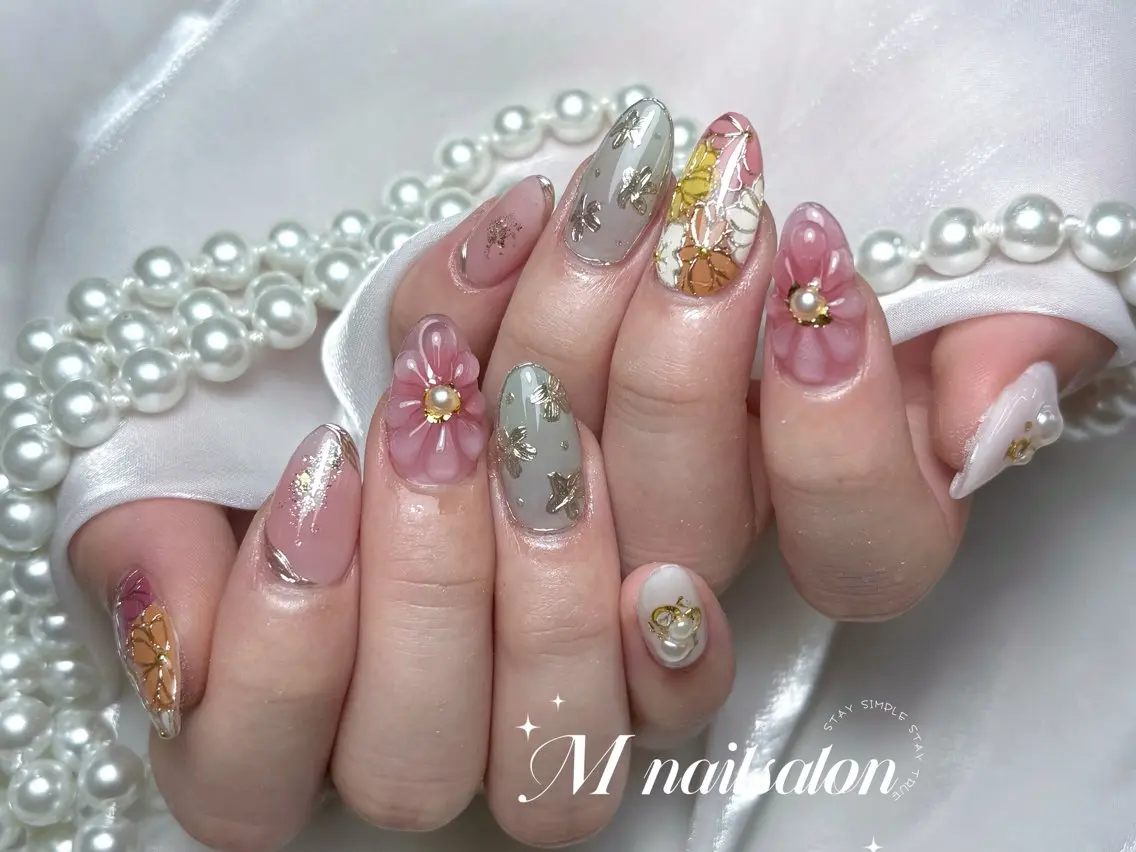 ネイル M🌷nail 長さだし専門店のネイルデザイン