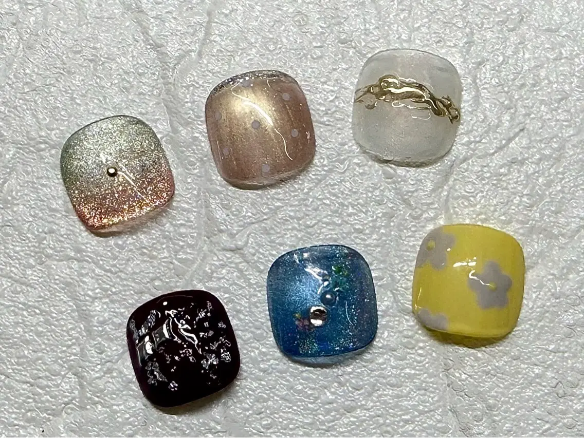 フットネイル💅フットバス付き🛀オフなし🆕親指アート🎨の写真