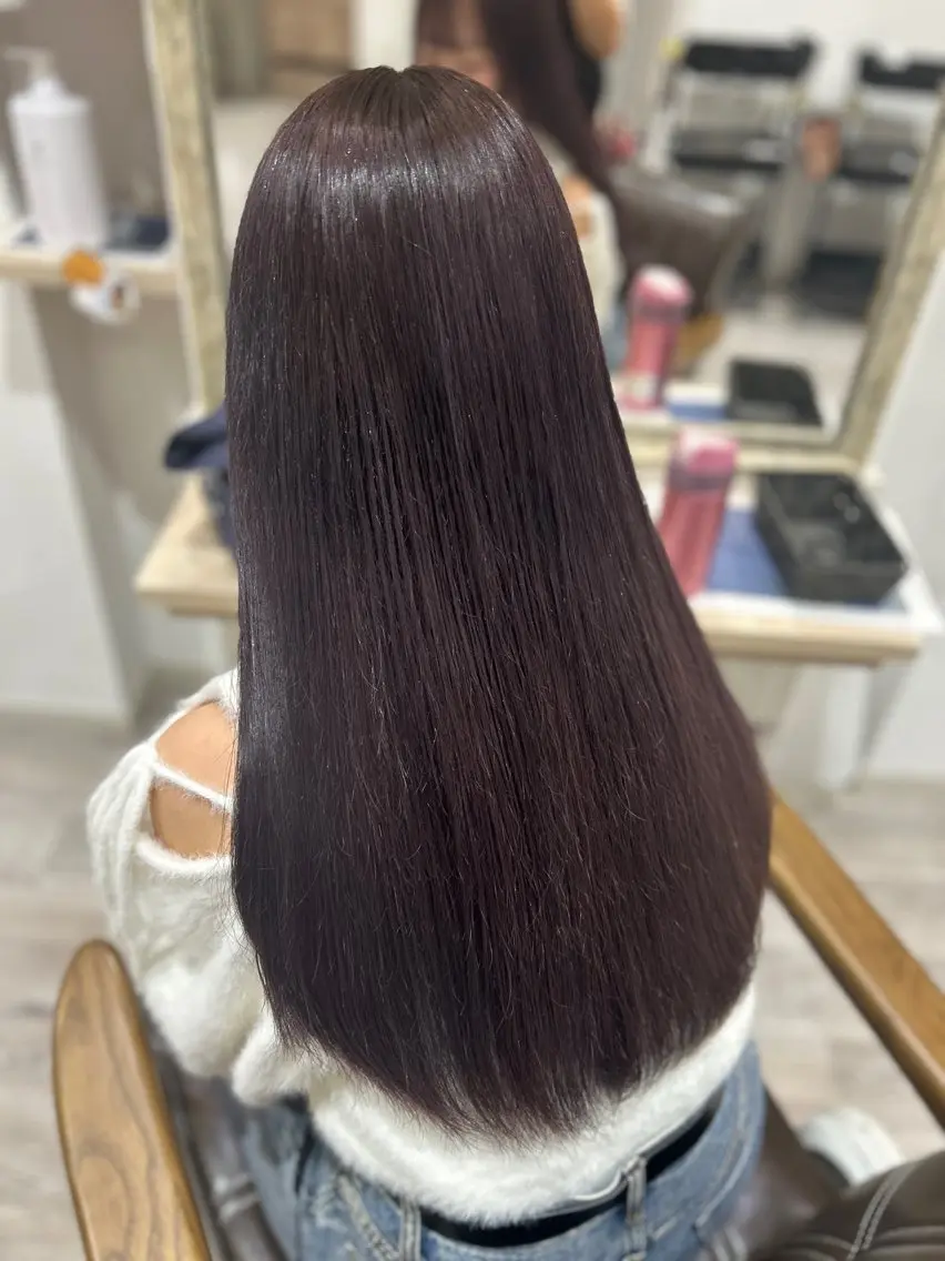 ロング カラー ブラウンカラー 透明感カラー ラベンダーカラー カット ヘアカラー 三橋 蘭子のヘアスタイル