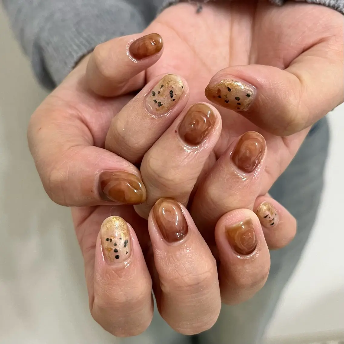ネイル グリーン ハンドネイル vegh. nail/阿波座のネイルデザイン