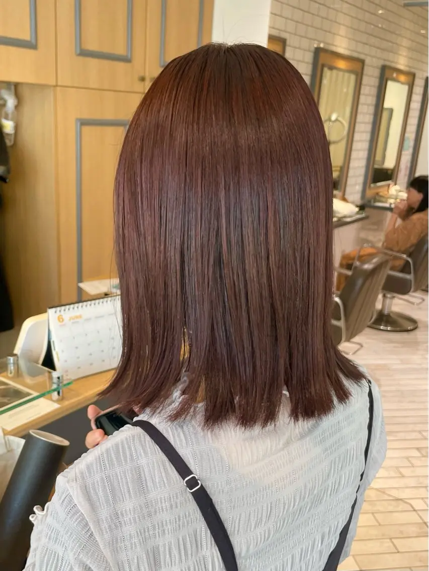 ミディアム 髪質改善 トリートメント カット ヘアカラー トリートメント 山内 愛可のヘアスタイル