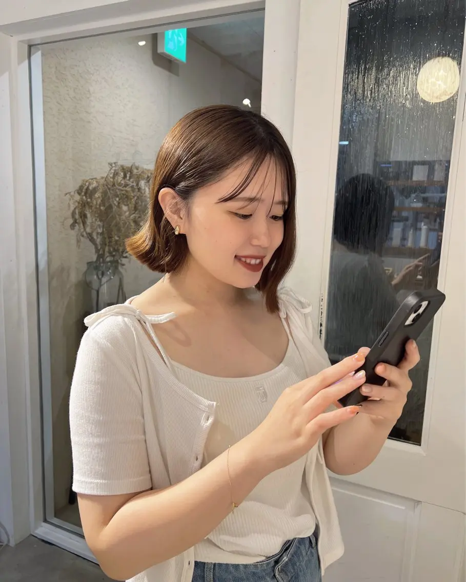 ショート カラー ブラウンカラー 透明感カラー ヘアカラー トリートメント rina/似合わせ/ 透明感/髪質改善のヘアスタイル