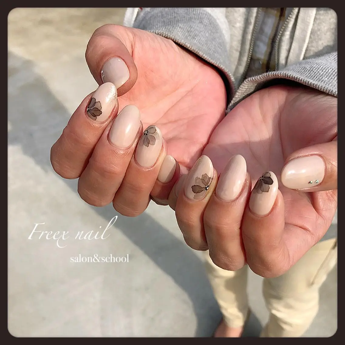 ネイル フラワーネイル ハンドネイル ハンドケア freex nail /ニュアンス/個性派のネイルデザイン