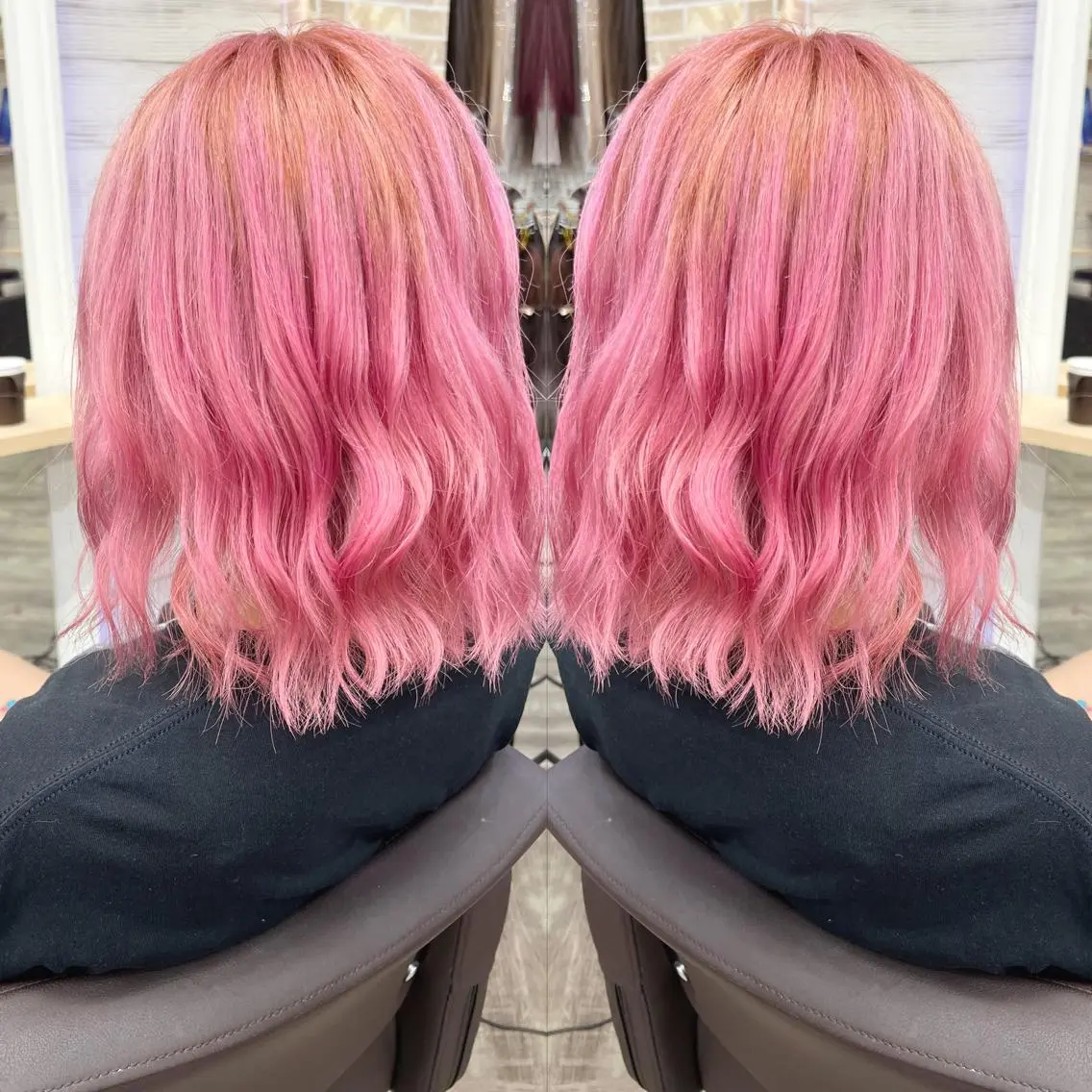 ショート カラー ヘアアレンジ ブリーチ ケアブリーチ ハイトーンカラー ピンクカラー ヘアカラー トリートメント 枝毛カット&髪質改善 満足NO.1岡しゃんのヘアスタイル