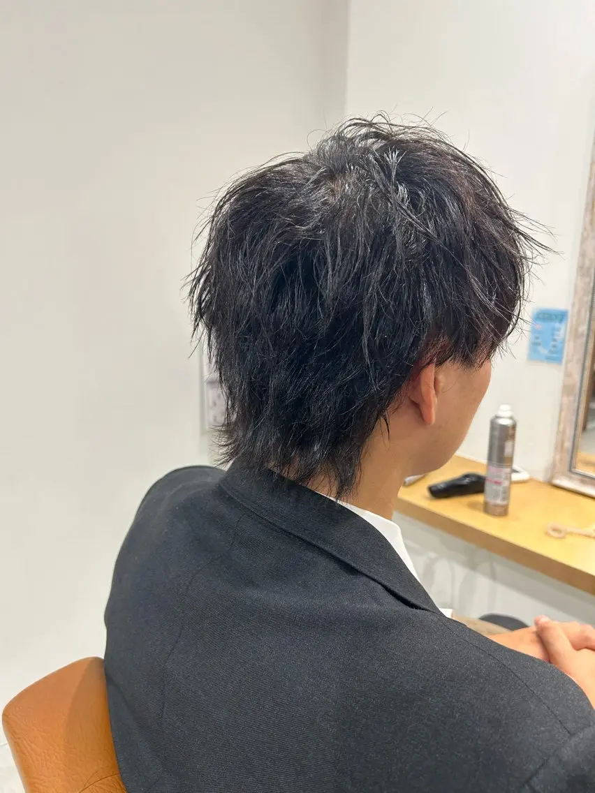 ショート パーマ ヘアアレンジ メンズ カット 山﨑 燦人のヘアスタイル