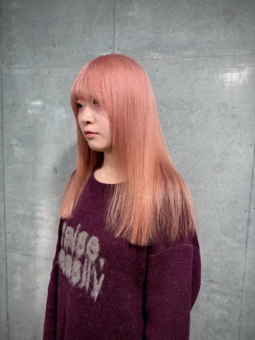 ミディアム カラー ブロンド ピンクカラー ヘアカラー 【🥀履歴修正🥀】 ハイトーン職人/拓真のヘアスタイル