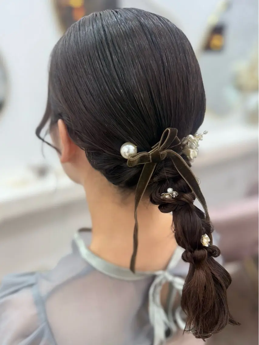 ロング ヘアセット 古沢 月渚のヘアスタイル