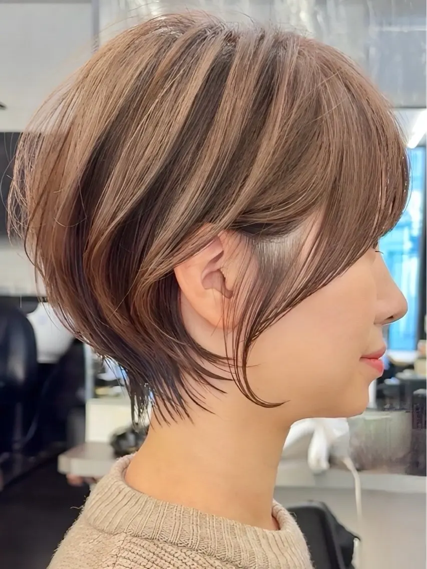 ショート カット 🎀韓国ボブ/ハイト ーン/まりん🎀のヘアスタイル