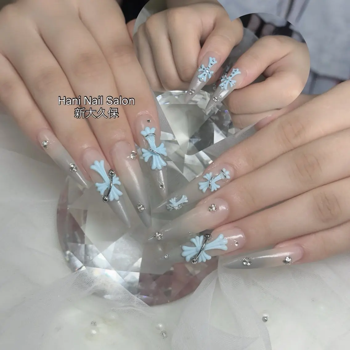 ネイル フットネイル フレンチネイル グラデーション 韓国ネイル ロングネイル ハンドネイル Hani Nail Salonのネイルデザイン