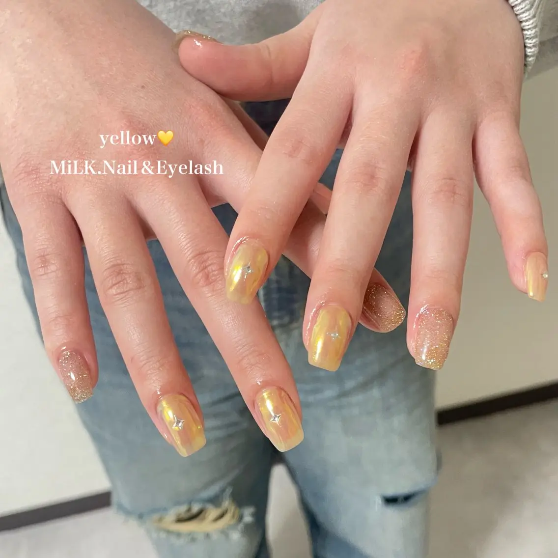 ネイル シンプルネイル ハンドネイル MiLK. wakaのマツエク・マツパデザイン
