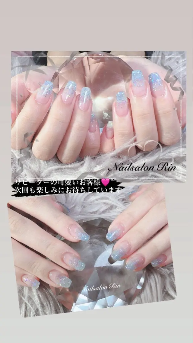 ネイル ラメ(グリッター) ラメグラデーション ハンドネイル Nailsalon Rinのネイルデザイン