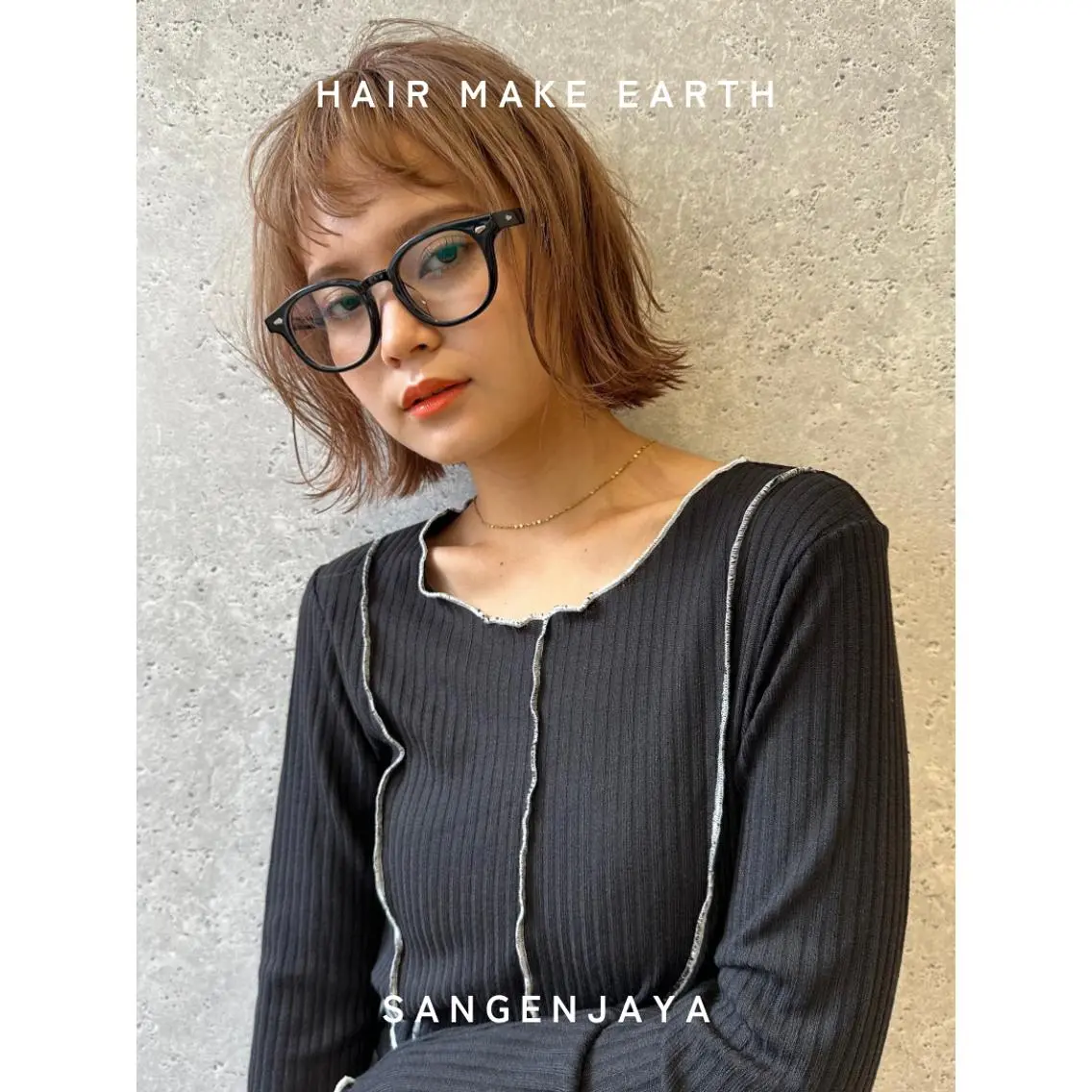 ミディアム ボブレイヤー ボブ くびれヘア レイヤーカット 外ハネヘア hair make earth 🪡のヘアスタイル