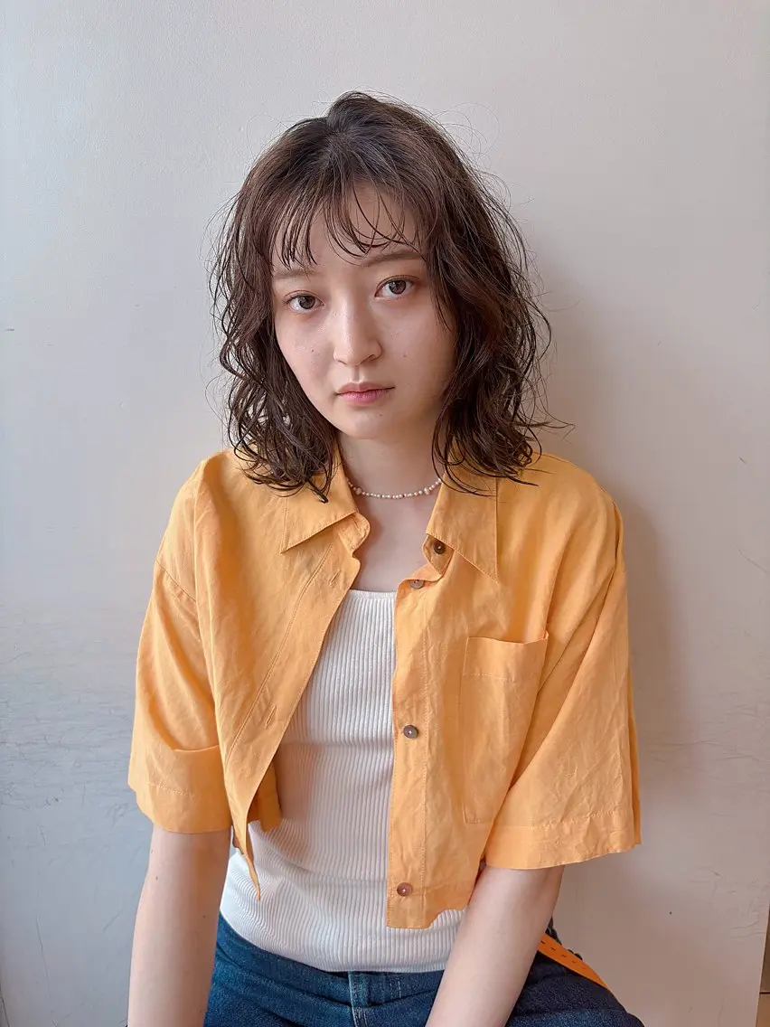 パーマ ニュアンスパーマ カット パーマ トリートメント ボブ/ミディアム 親しみやすさ/さくらのヘアスタイル