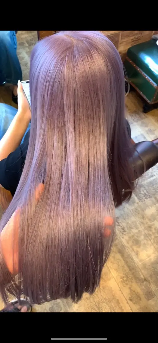 カラー ブリーチ 透明感カラー グレージュ ラベンダーカラー ラベンダーグレージュ HM hair salonのヘアスタイル