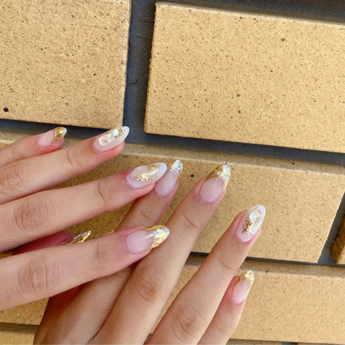 ネイル オーロラネイル カジュアル フラッシュネイル ジェルネイル ラメ(グリッター) ハンドネイル MH Nailのネイルデザイン