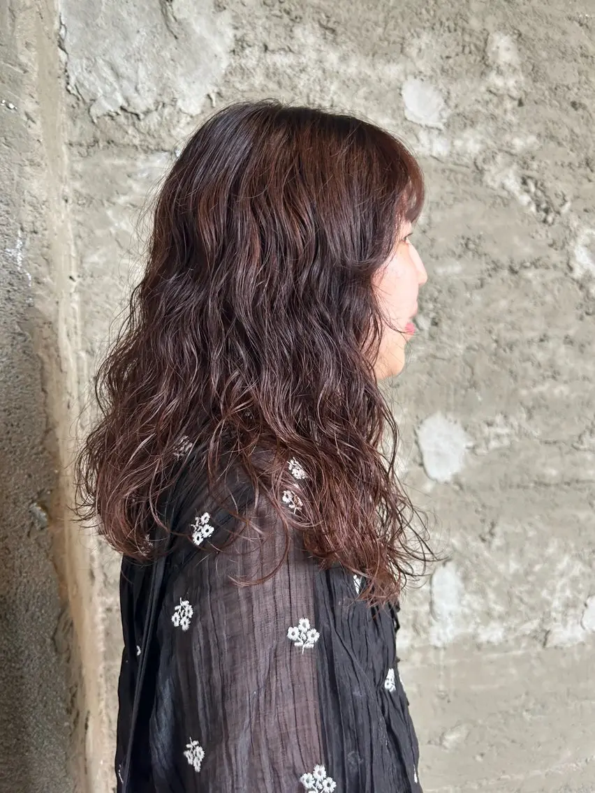 ミディアム パーマ ミディアムパーマ 伏木 李奈のヘアスタイル