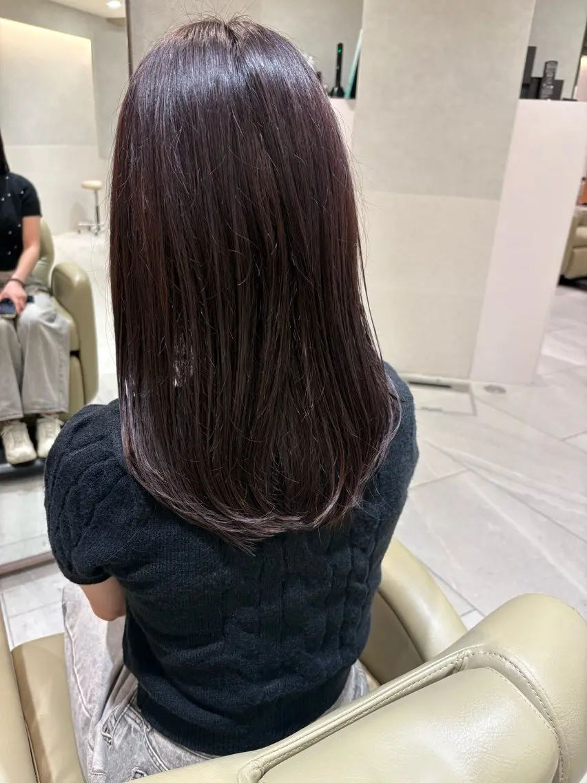 セミロング カラー ラベンダーカラー ヘアカラー ボブ/透け感カラー tomoeのヘアスタイル