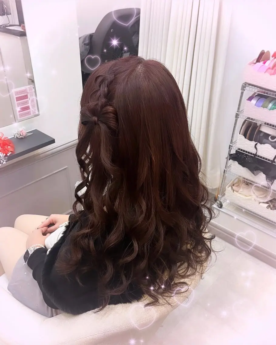 ロング ヘアアレンジ ヘアセット lien ヒジリのヘアスタイル