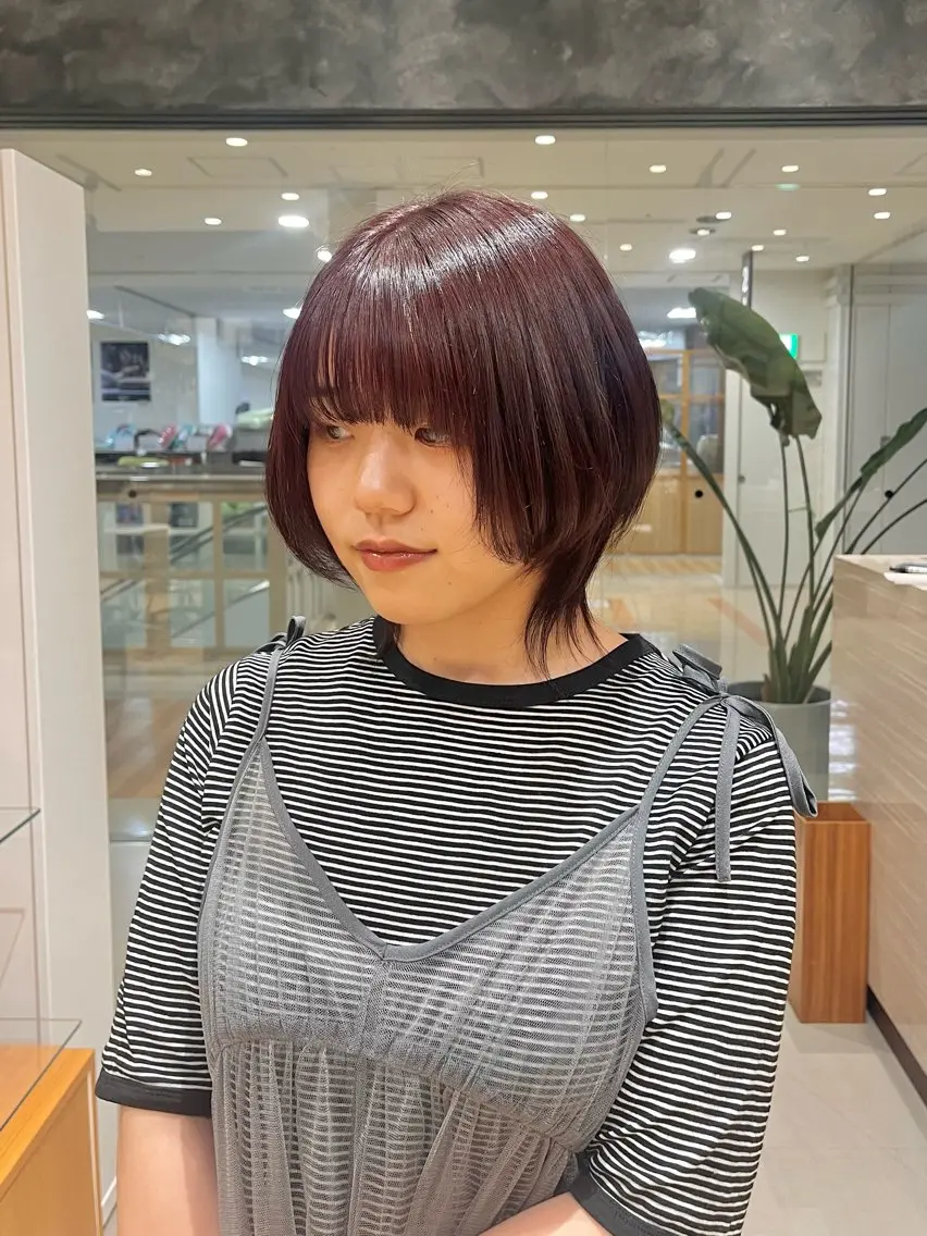 ショート カラー ブラウンカラー レッドカラー レッドブラウン ウルフカット 暖色カラー・メンズ 🫧Harukaのヘアスタイル