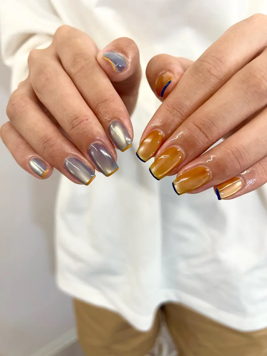 ネイル フレンチネイル ジェルネイル マグネットネイル ニュアンスネイル パラジェル ハンドネイル ハンドケア Bana_ Nailのネイルデザイン