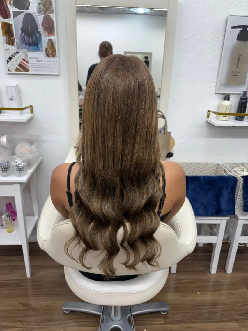 ロング エクステ エクステ GLOSS 心斎橋 山上のヘアスタイル