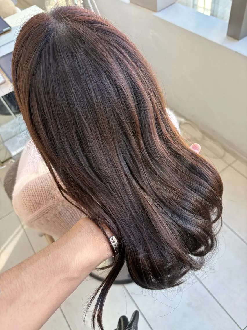 セミロング カラー ヘアカラー 透明感カラー🌈 sena✨のヘアスタイル