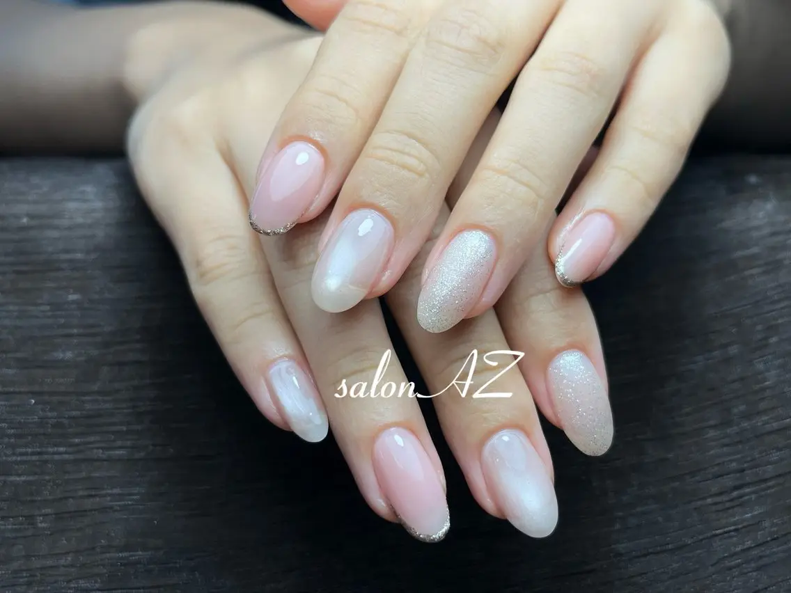 ネイル アートネイル 長さ出し フットネイル フレンチネイル ジェルネイル salon AZのネイルデザイン