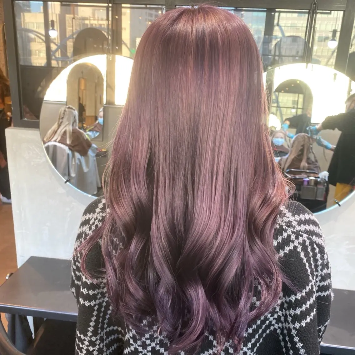 ロング カラー ラベンダーカラー カット ヘアカラー トリートメント ブリーチなしWカラー メンズカット✨ワタベのヘアスタイル