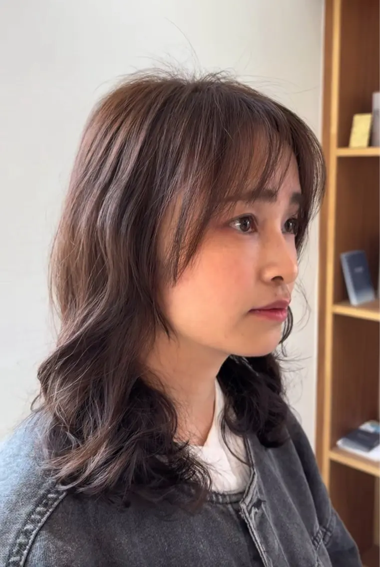 ミディアム パーマ カット パーマ こころ/カーリーヘア /シャドウパーマのヘアスタイル