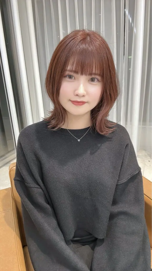 ミディアム 大人可愛い顔周り・ 縮毛矯正/ショウのヘアスタイル