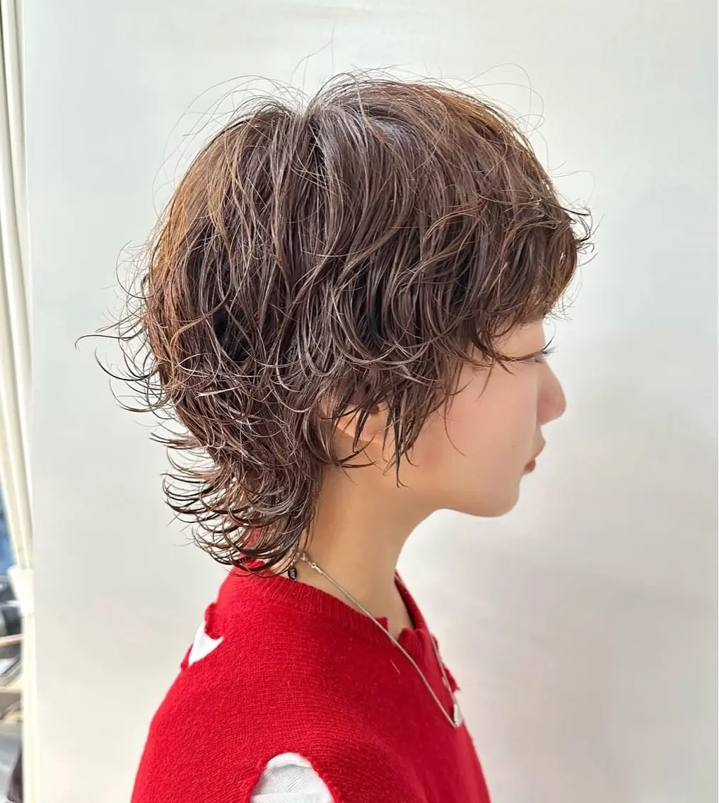 ショート パーマ ウルフ🦋顔まわり ❤︎ ͛めいのヘアスタイル