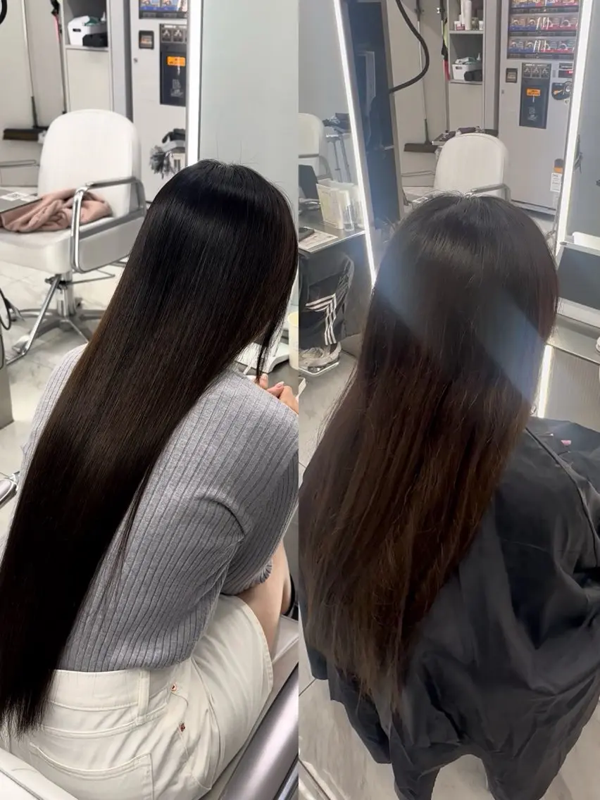 ロング 縮毛矯正 ハイトーン✖️ 縮毛矯正シュンペイのヘアスタイル