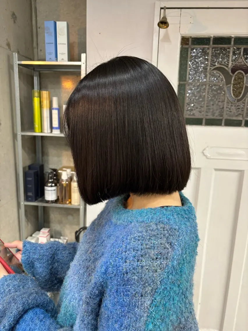 ショート 縮毛矯正 縮毛矯正 優作 香椎カラー縮毛矯正のヘアスタイル