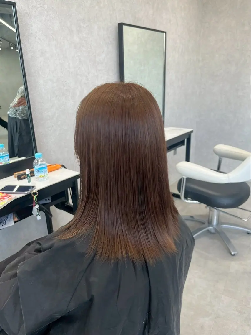 ミディアム カラー ブラウンカラー 原田 蓮華のヘアスタイル
