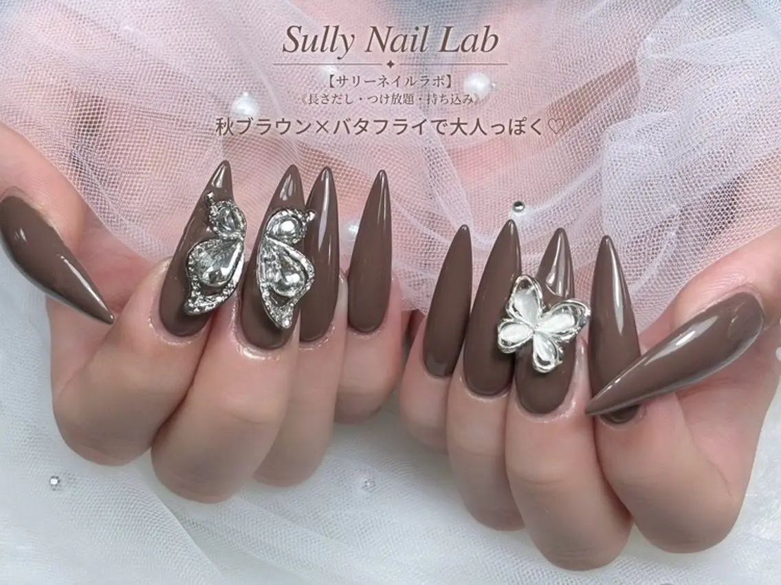 ネイル ジェルネイル キラキラネイル ロングネイル マグネットネイル 持ち込み ハンドネイル Sully Nail Labのネイルデザイン