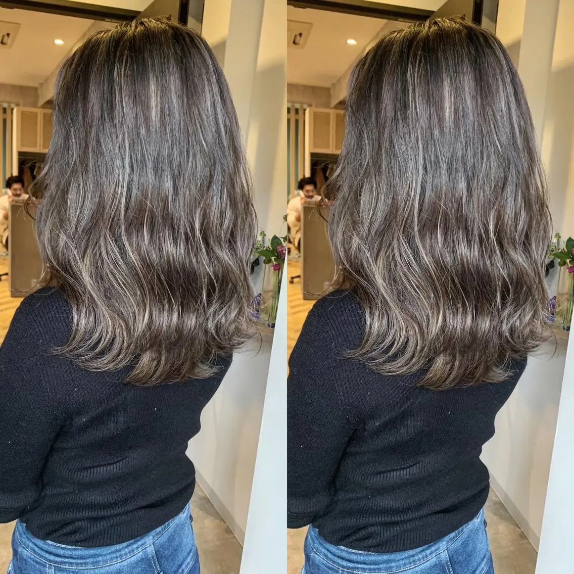 セミロング カラー ヘアカラー トリートメント 髪質改善will hairdesignのヘアスタイル