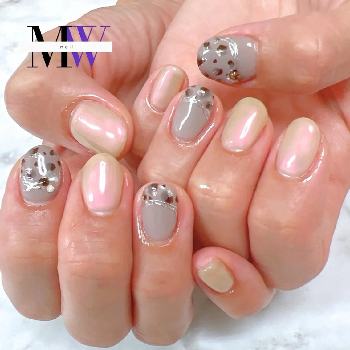 ネイル アニマル柄 ハンドネイル MW .nailのネイルデザイン