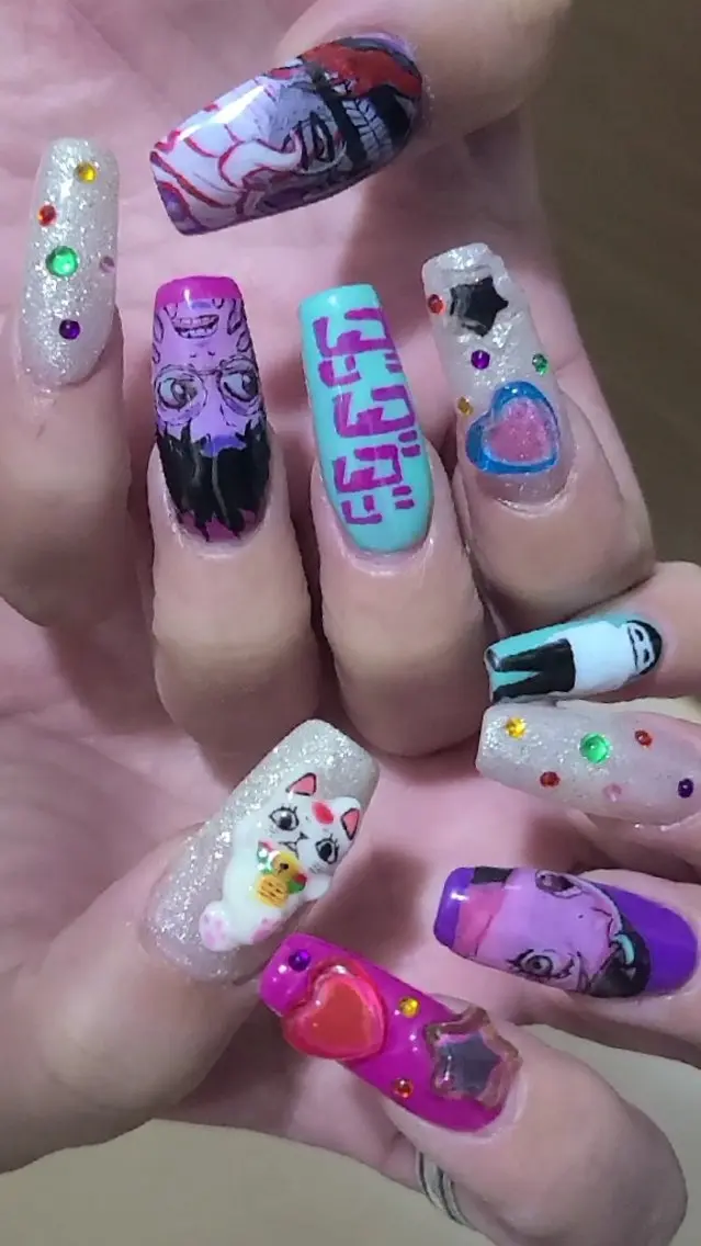 ネイル アートネイル キラキラネイル ラメ(グリッター) ロングネイル ピンク Nailroom3  古屋のネイルデザイン