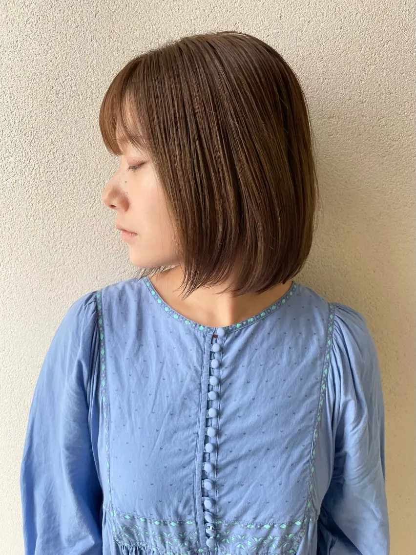 ミディアム カラー ラベンダーカラー ボブ 沢田 瞳のヘアスタイル