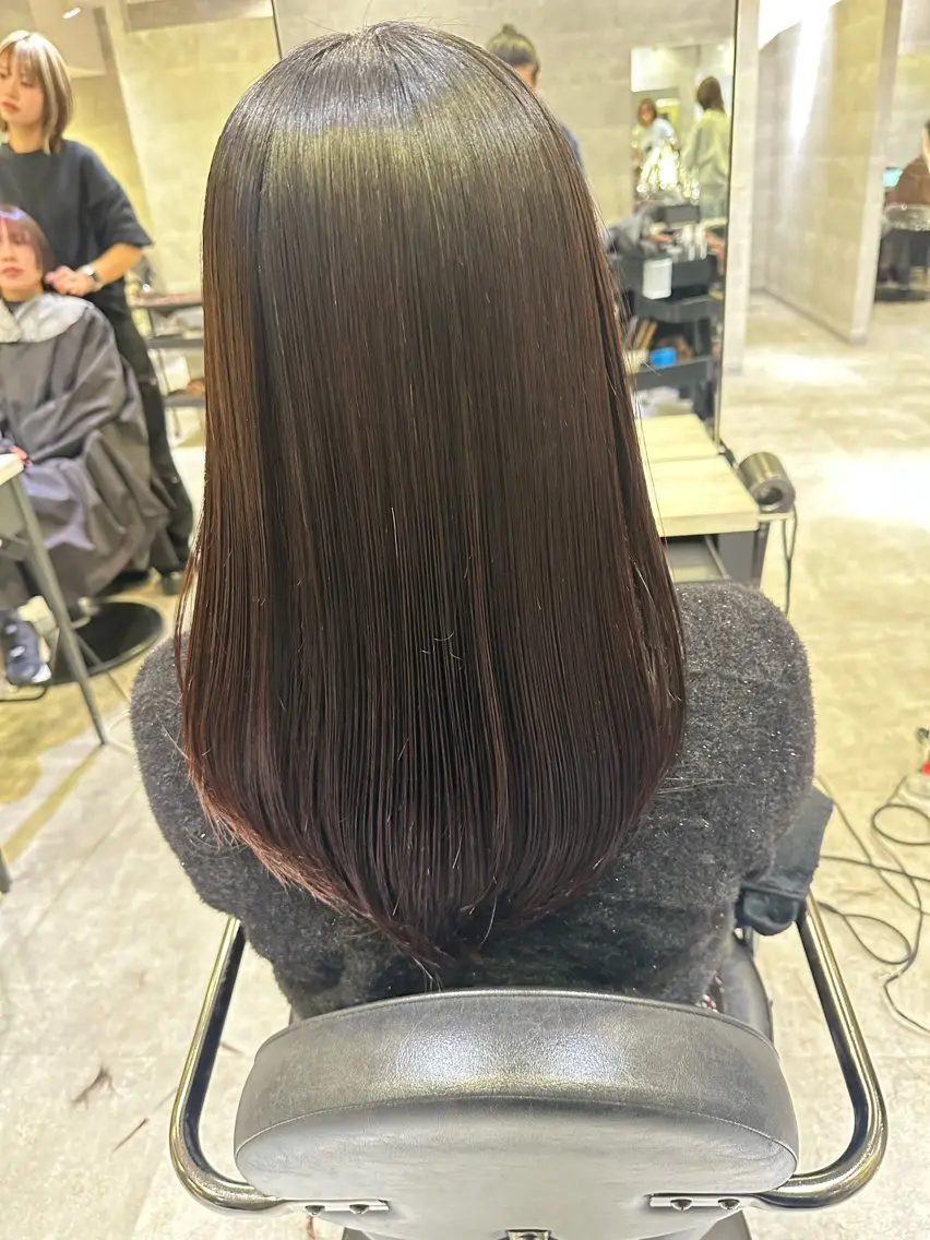 セミロング カラー 髪質改善 トリートメント _WHITE 天王寺のヘアスタイル