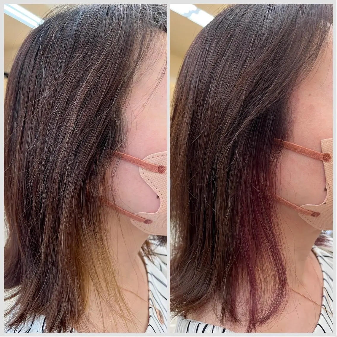 ミディアム カラー イヤリングカラー 河野 智亜紀のヘアスタイル