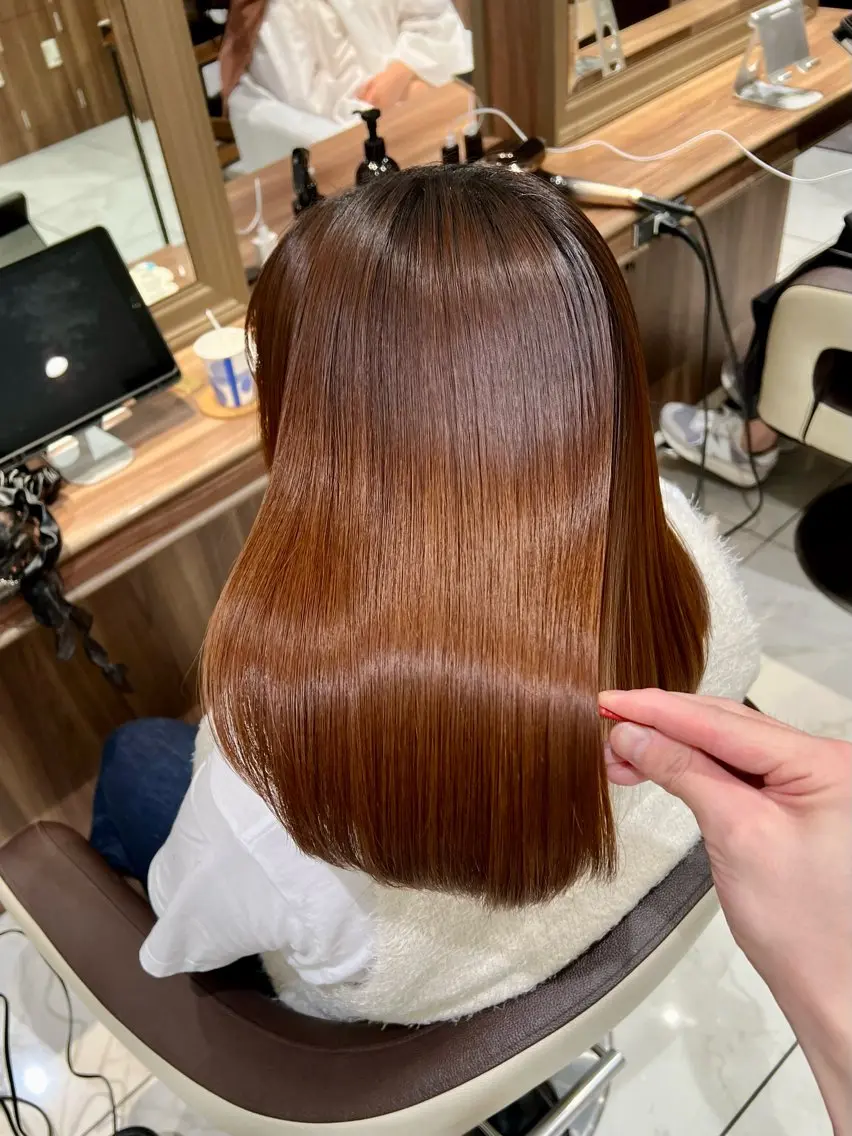 ロング 縮毛矯正 トリートメント 髪質改善縮毛矯正 谷口雄太のヘアスタイル