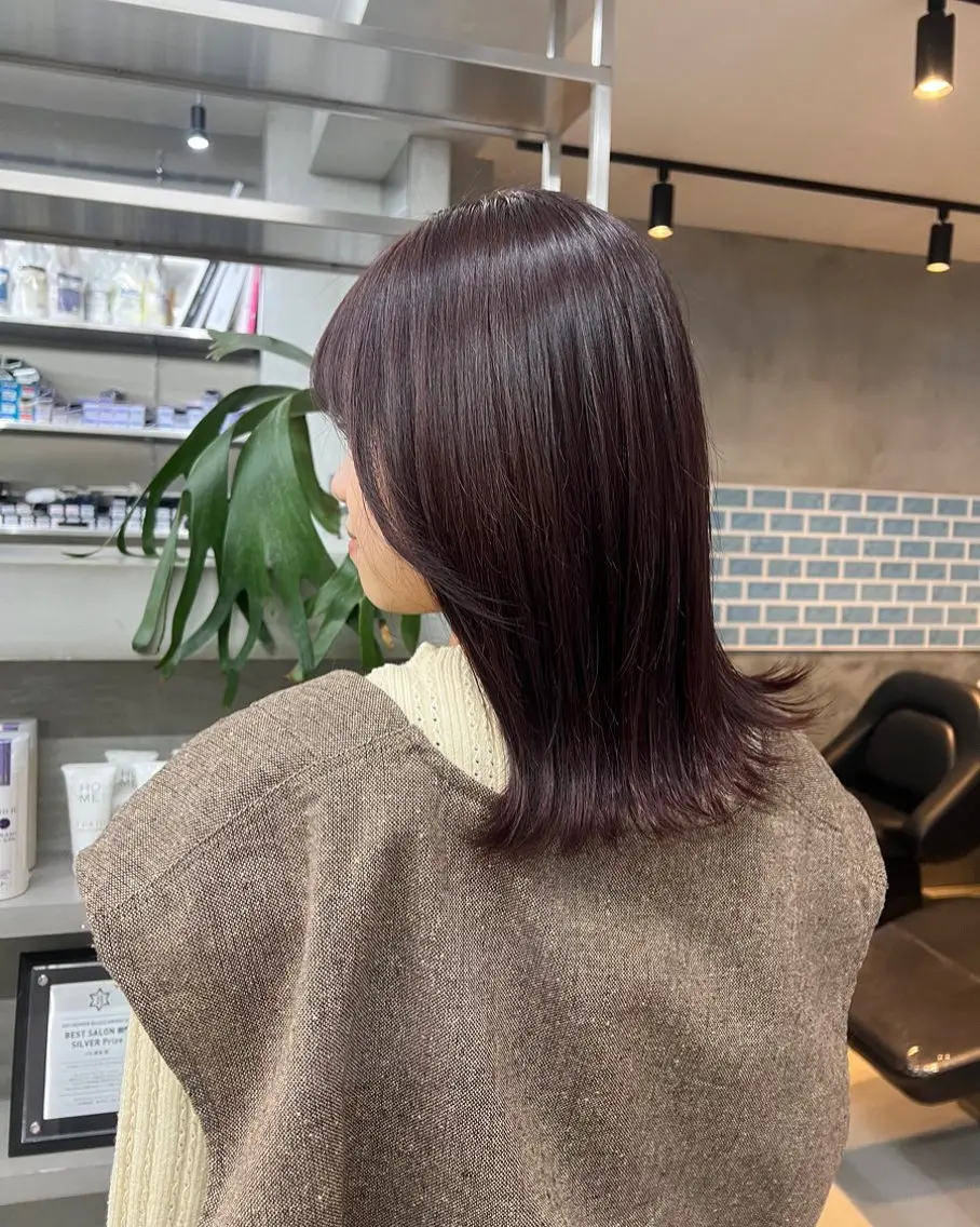 ミディアム カラー 韓国ヘア 🎀華澄のヘアスタイル