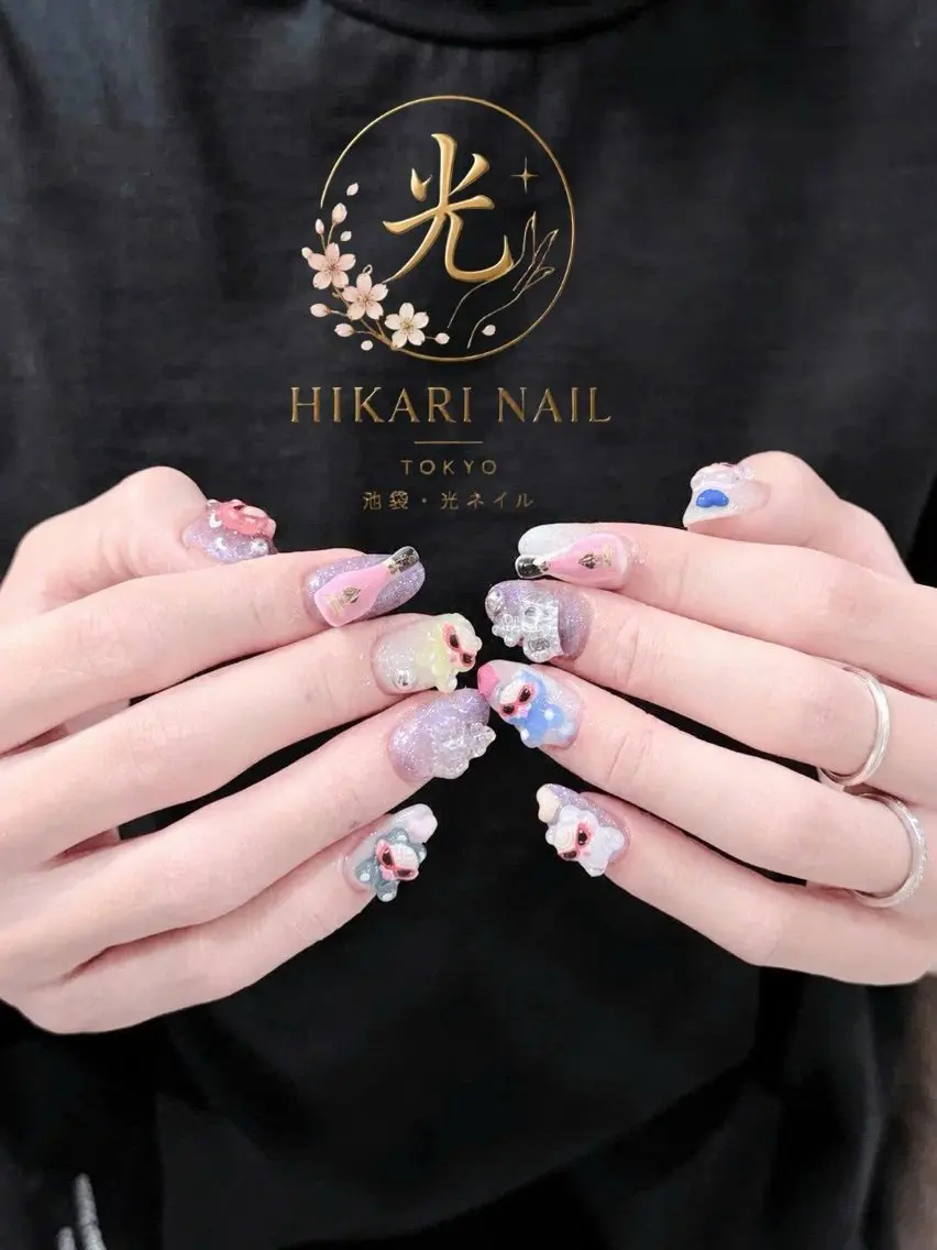 ネイル チークネイル 長さ出し フレンチネイル ガーリー ハロウィン ハンドネイル HikariNail Ikebukuroのネイルデザイン