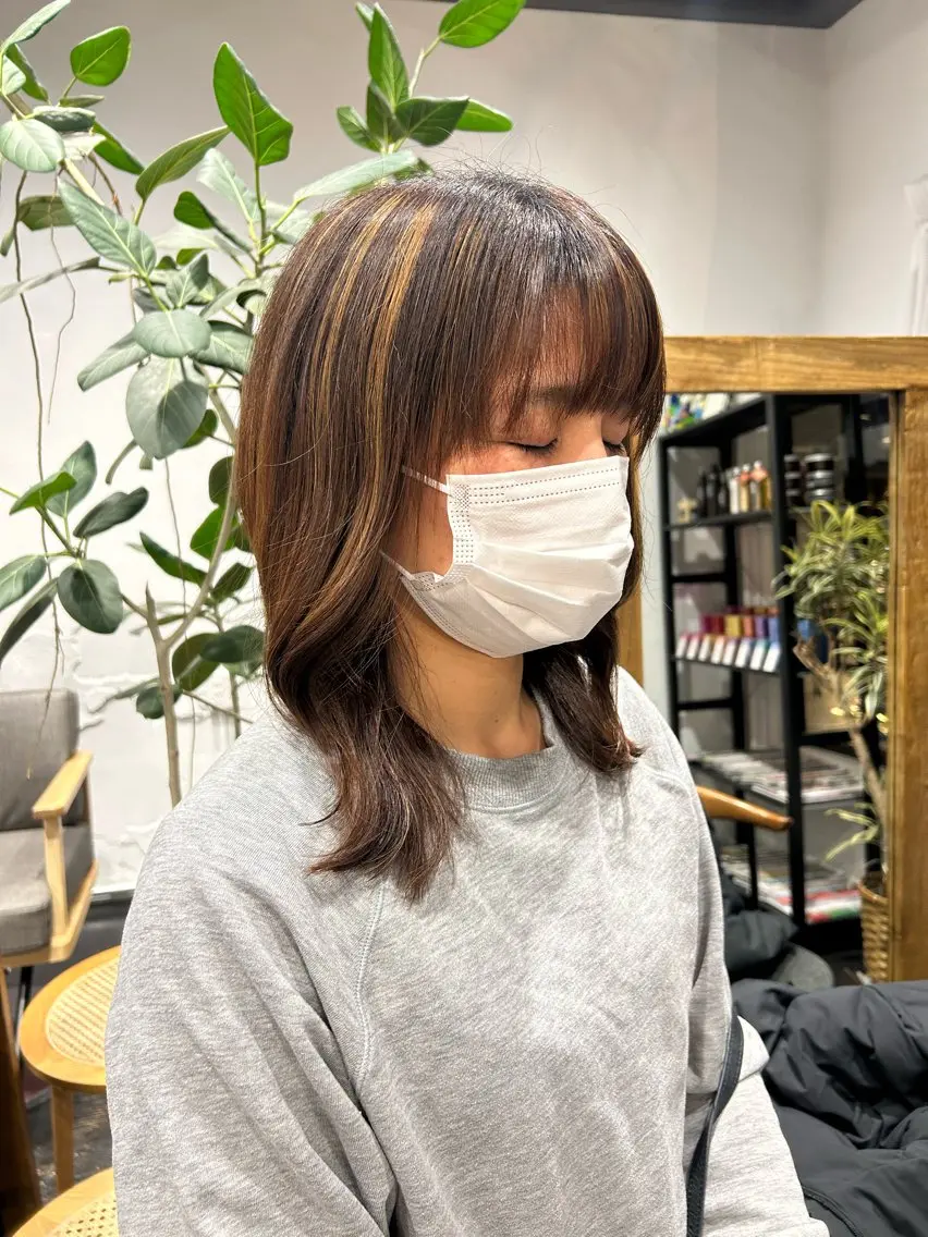 ミディアム レイヤーカット 木村 あかりのヘアスタイル