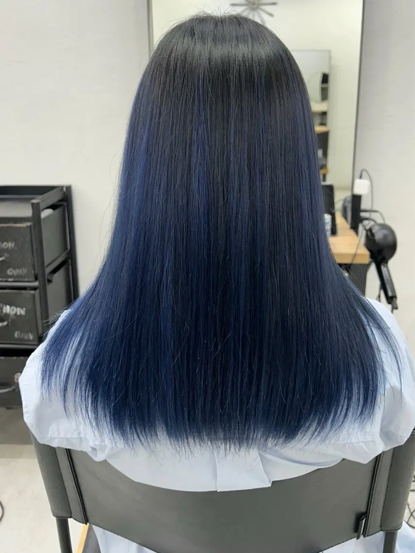 セミロング カラー ヘアカラー ダブルカラー/寒色 カラー/リリカ🦕のヘアスタイル