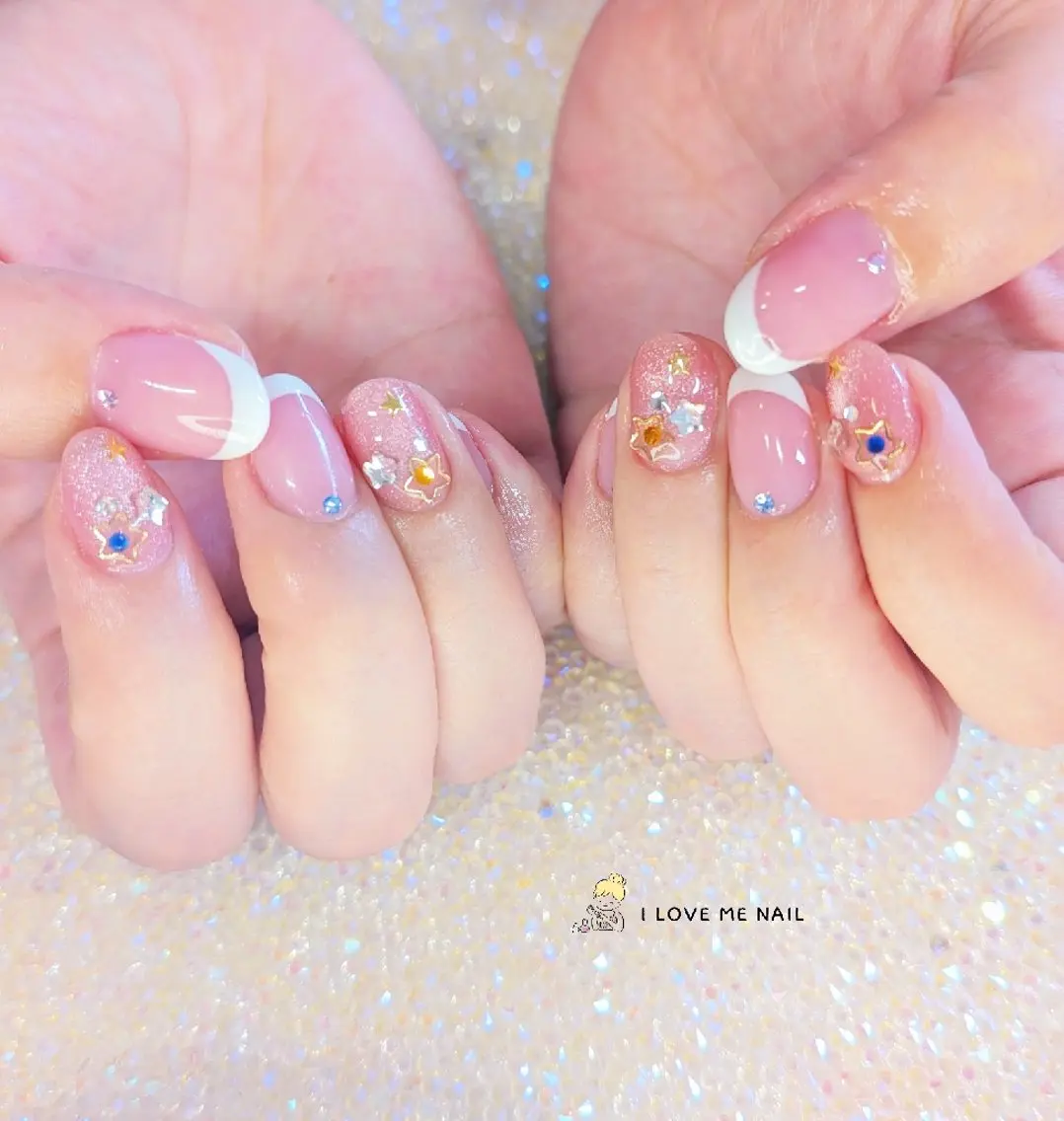 ネイル 長さ出し ハート 韓国ネイル マグネットネイル ニュアンスネイル I LOVE ME NAIL.。.:*♡のネイルデザイン