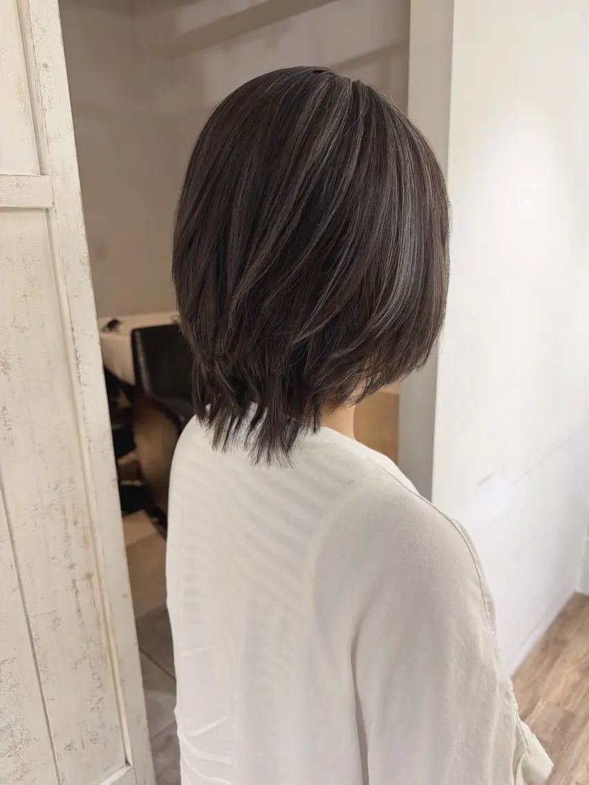 ミディアム カラー ヘアカラー トリートメント ハイライト⭐️上野 高広のヘアスタイル