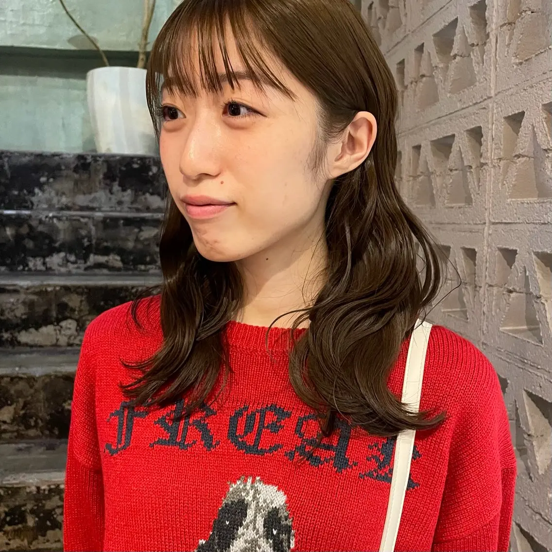 ミディアム カラー カット ヘアカラー トリートメント 石坂 日果梨のヘアスタイル