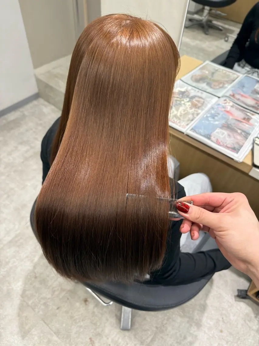 ロング カラー ブリーチ ヘアカラー 巻ける髪質改善🫧ハ イライト/永田汰伊智のヘアスタイル